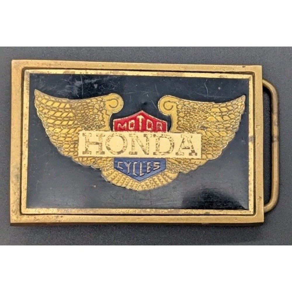 Vintage HONDA Cycles Solid Brass NAP Inc. Belt Buckle 1983 - READ!